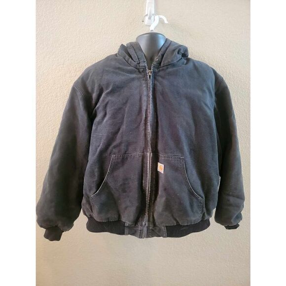 Black carhartt hooded coat size xl - Picture 1 of 3